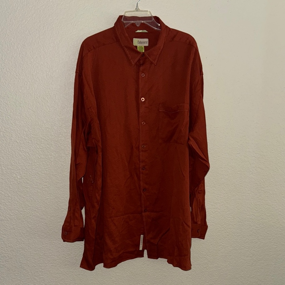 Cubavera Terracotta Button-Up Shirt